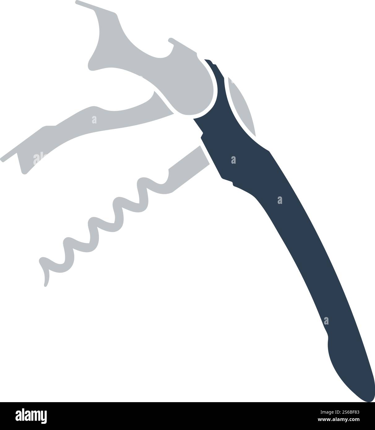 Waiter Corkscrew Icon. Flat Color Design. Vector Illustration. Stock Vector