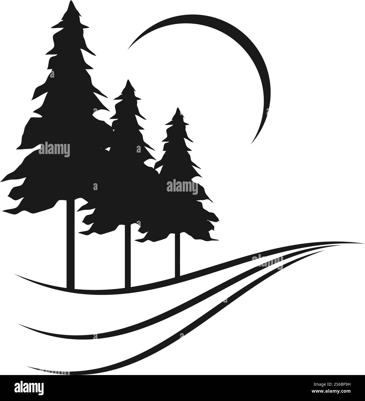 Pine tree ilustration logo vector design Stock Vector Image & Art - Alamy