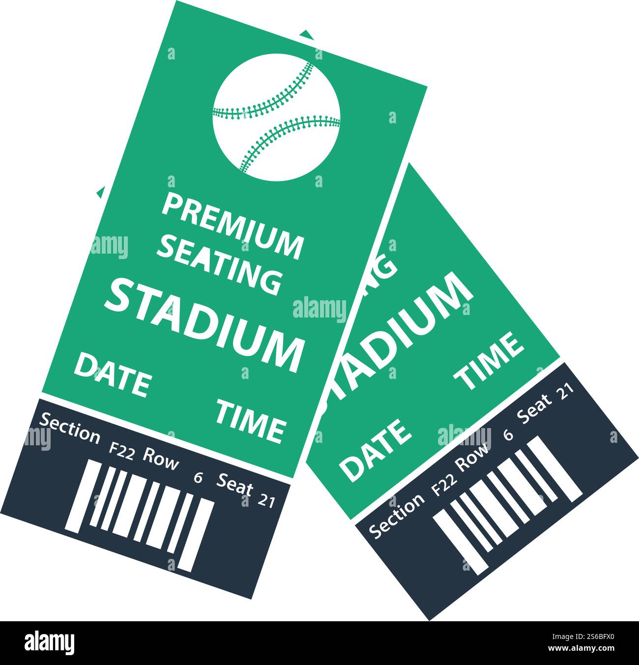 Baseball Tickets Icon. Flat Color Design. Vector Illustration. Stock Vector