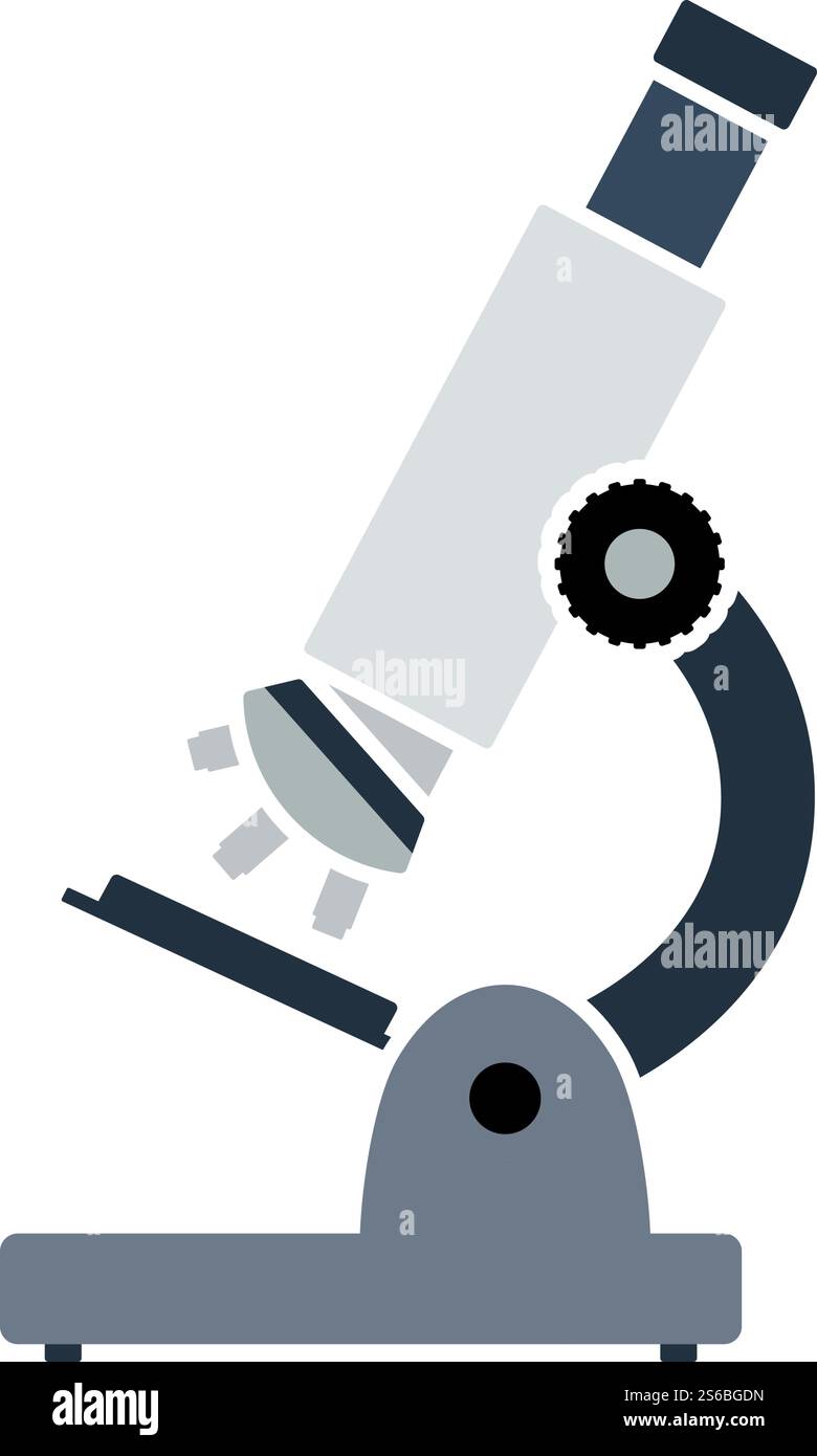 School Microscope Icon. Flat Color Design. Vector Illustration Stock ...