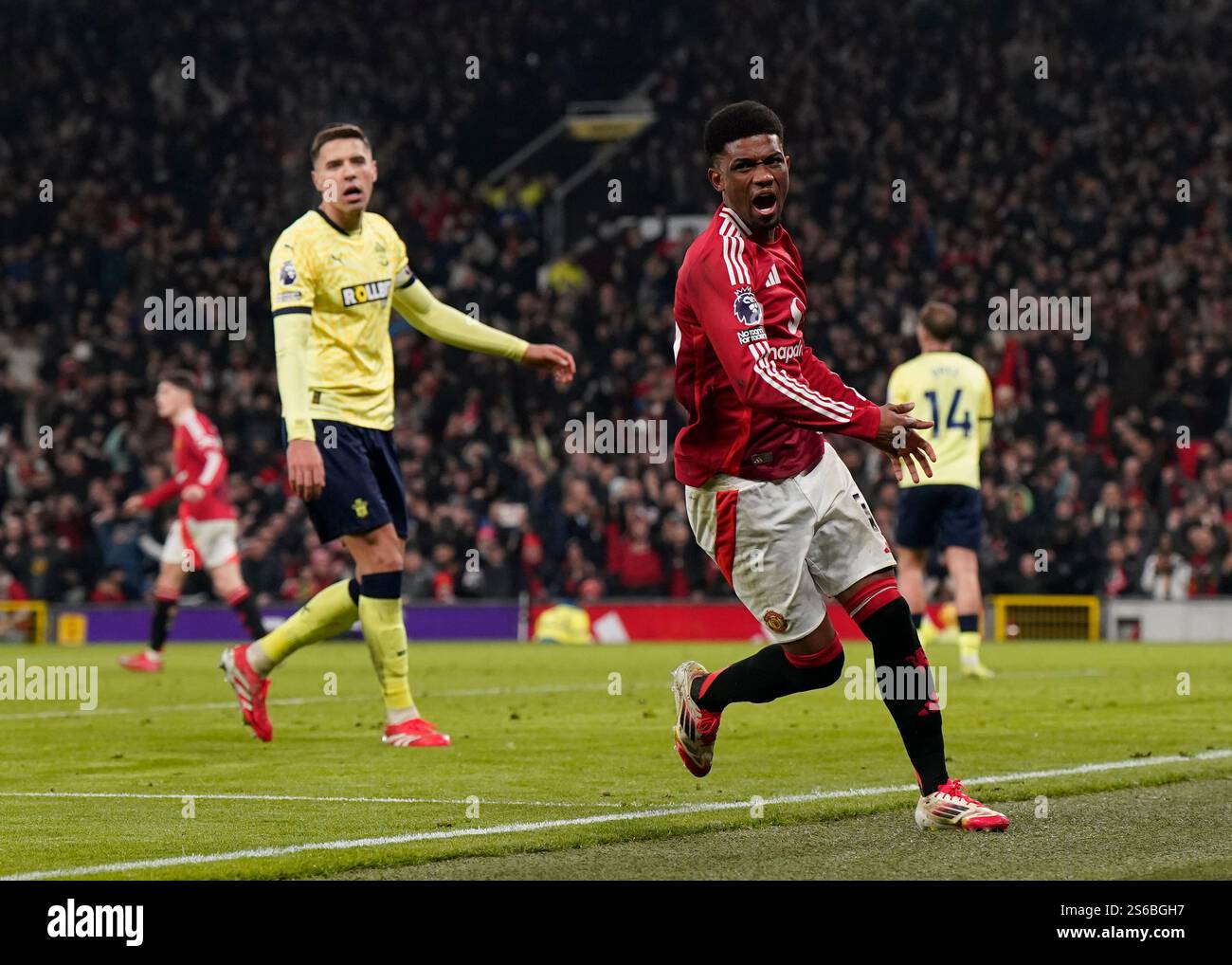 Manchester, England, 16th January 2025. Amad Diallo of Manchester