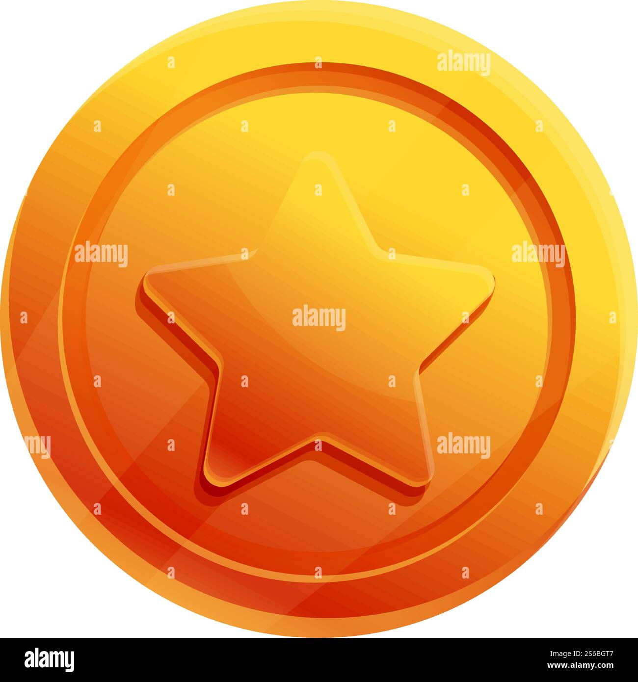Star rank token icon. Cartoon of star rank token vector icon for web ...