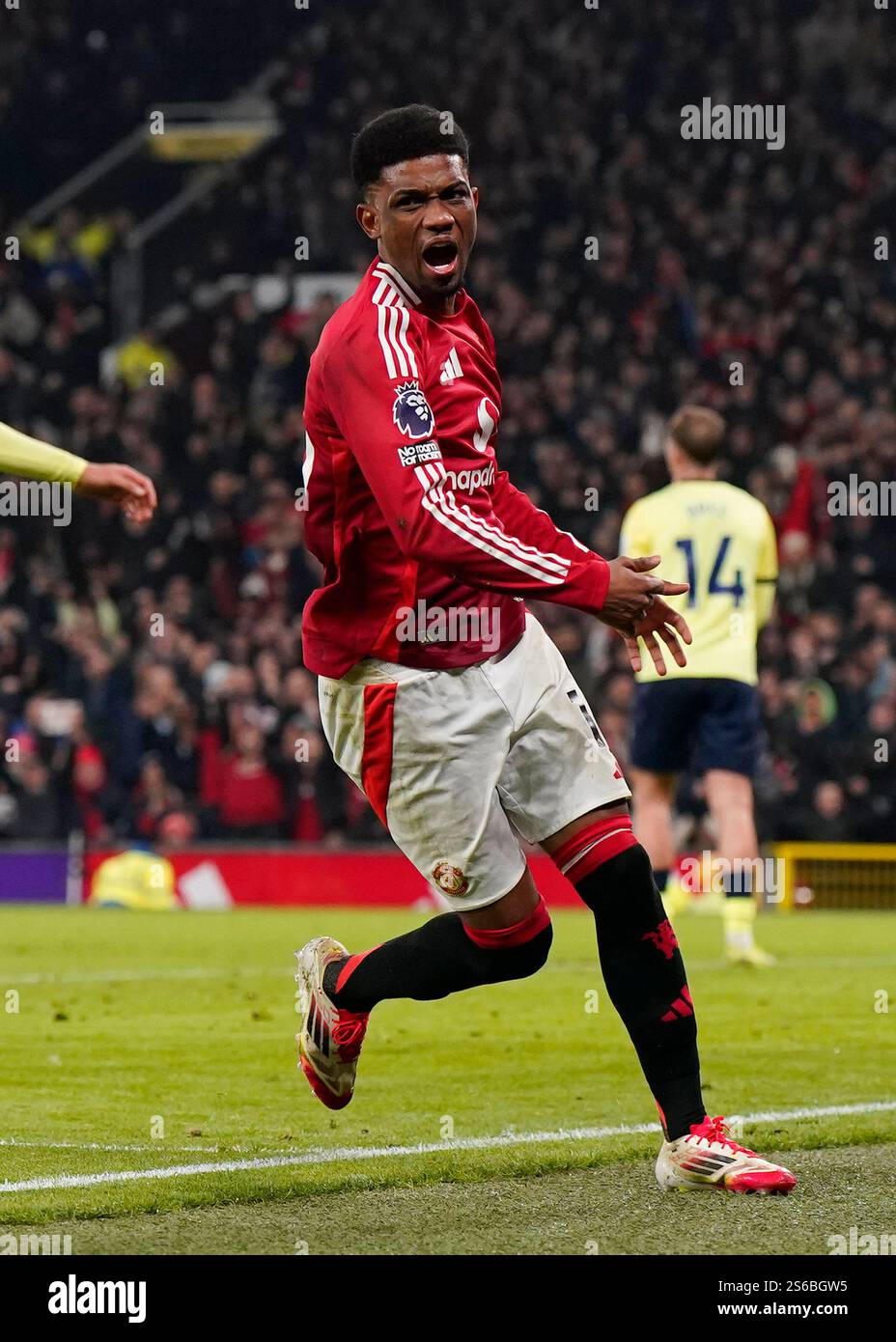 Manchester, England, 16th January 2025. Amad Diallo of Manchester