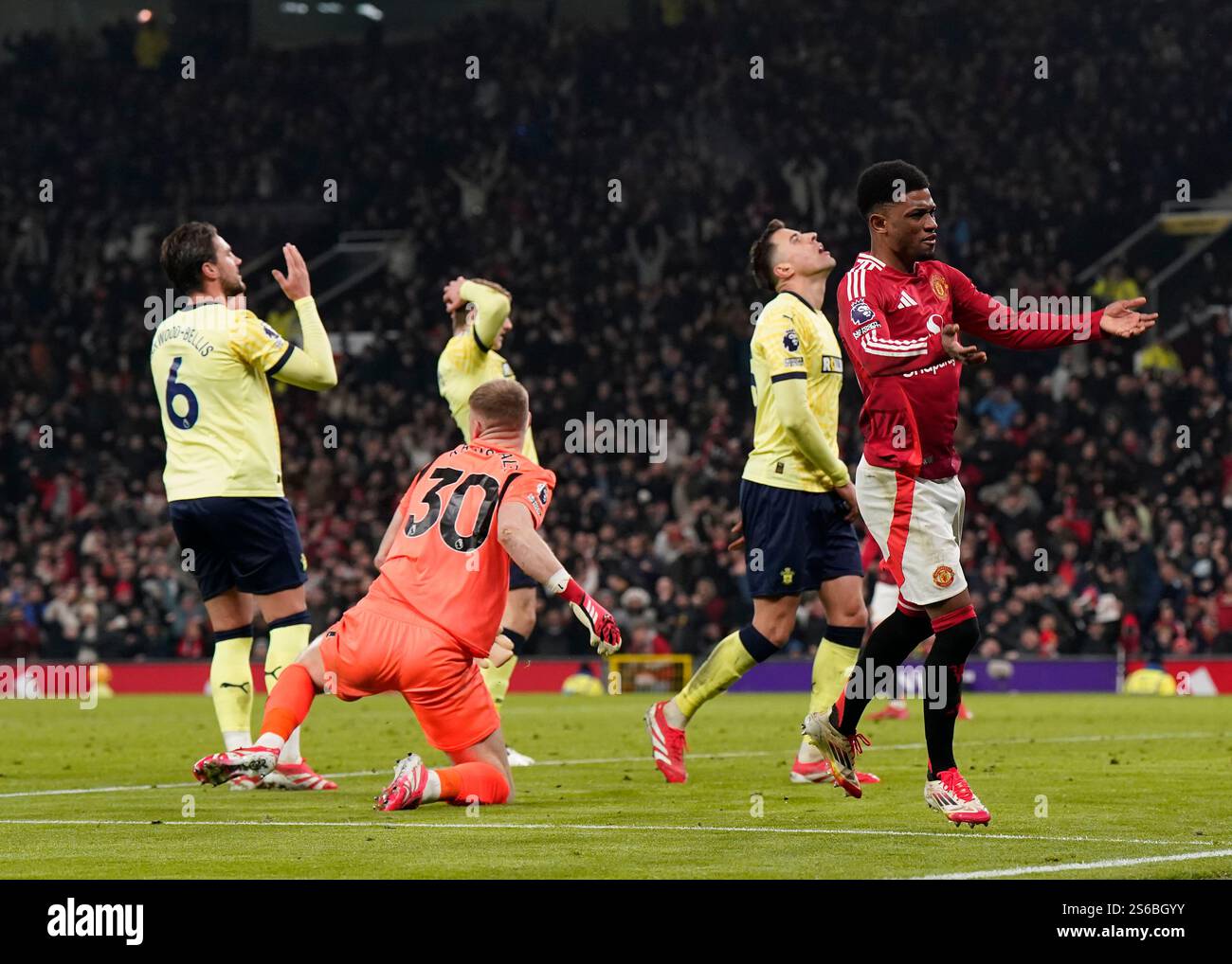 Manchester, England, 16th January 2025. Amad Diallo of Manchester