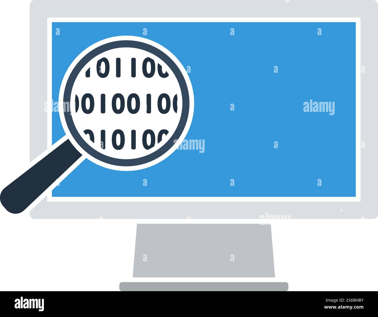 Data Analysing Icon. Flat Color Design. Vector Illustration. Stock Vector