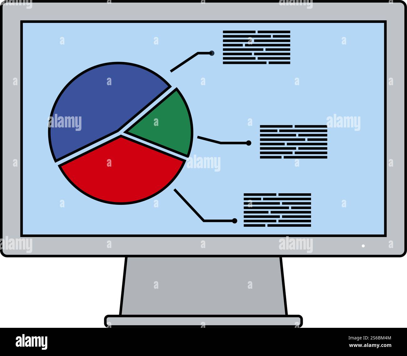 Monitor With Analytics Diagram Icon. Editable Outline With Color Fill ...