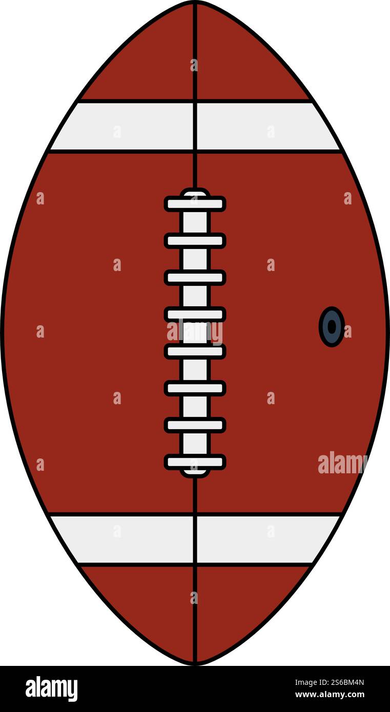 American Football Ball Icon. Editable Outline With Color Fill Design ...