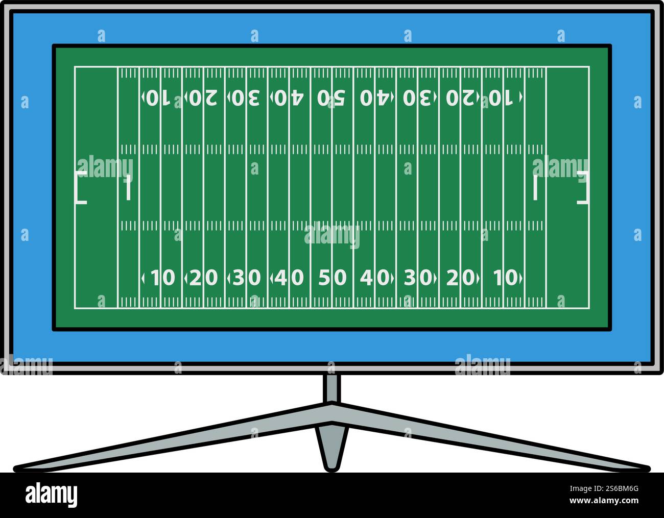American Football Tv Icon. Editable Outline With Color Fill Design ...