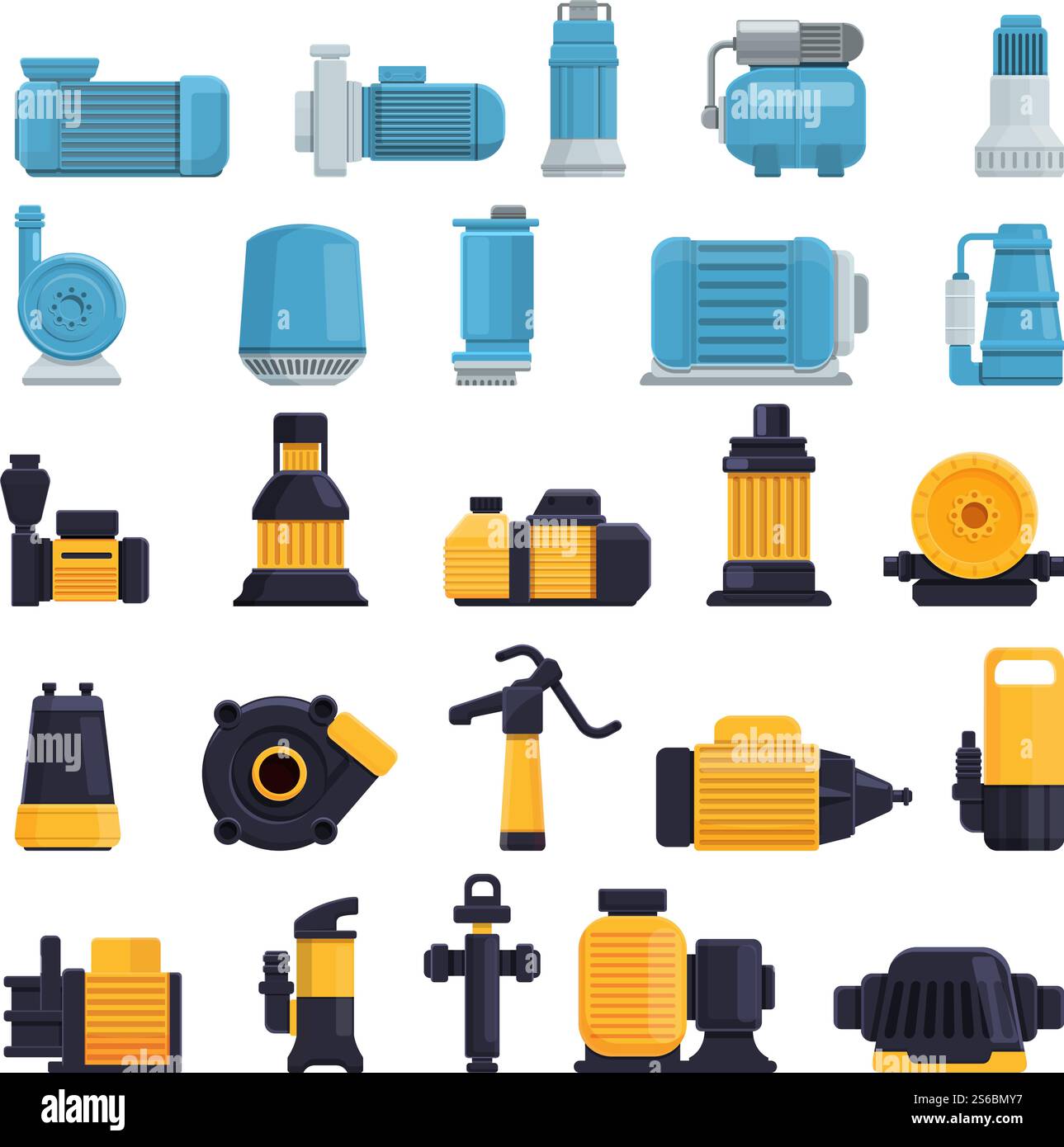 Pump icons set. Cartoon set of pump vector icons for web design. Pump ...
