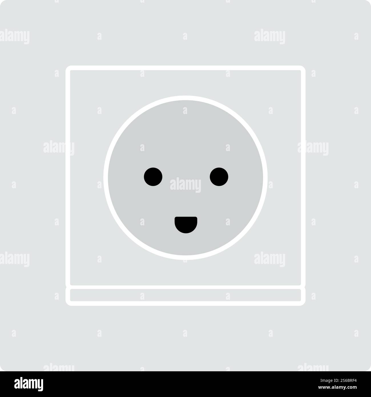 Austria Electrical Socket Icon. Flat Color Design. Vector Illustration. Stock Vector
