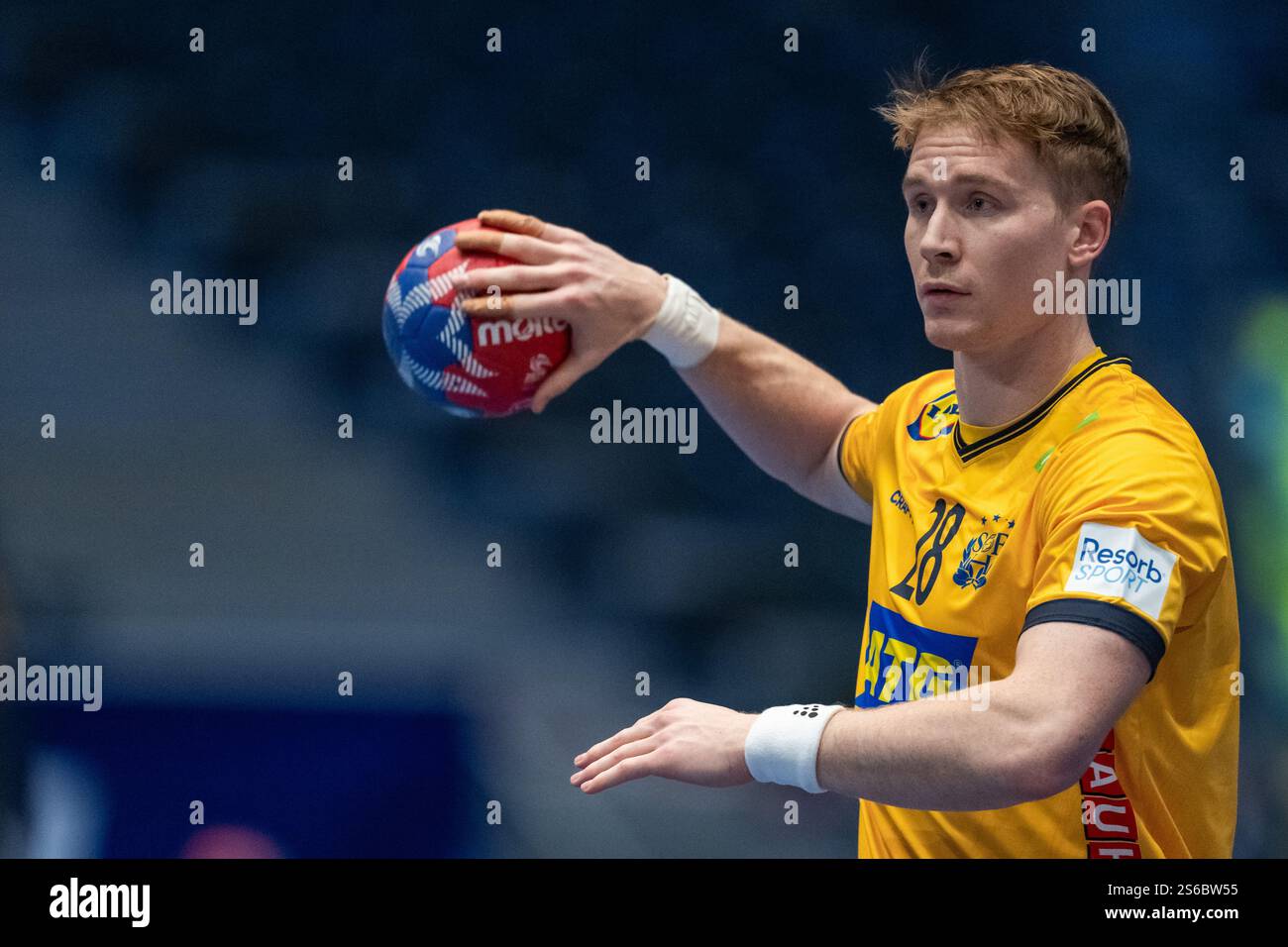 250116 Jonathan Edvardsson of Sweden during the 2025 IHF World Men's