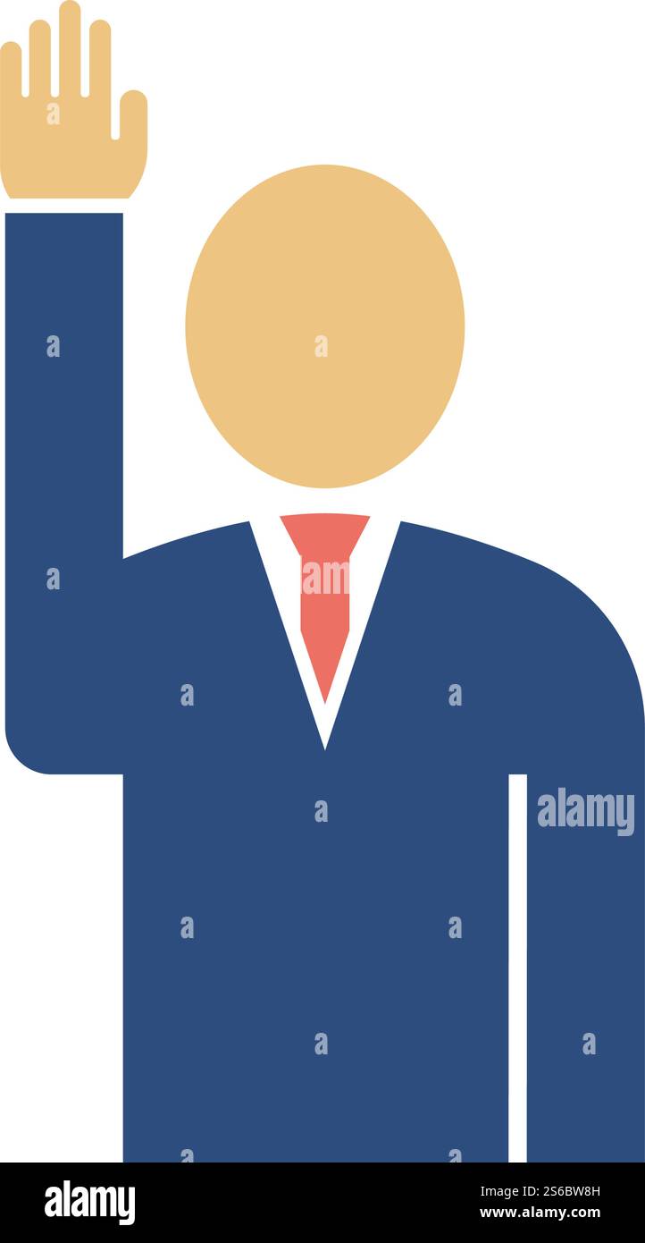 Voting Man Icon. Flat Color Design. Vector Illustration Stock Vector ...