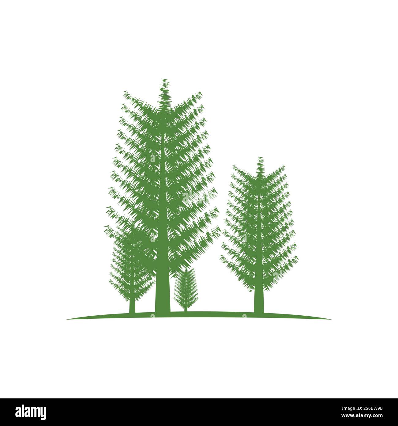 Pine tree ilustration logo vector design Stock Vector