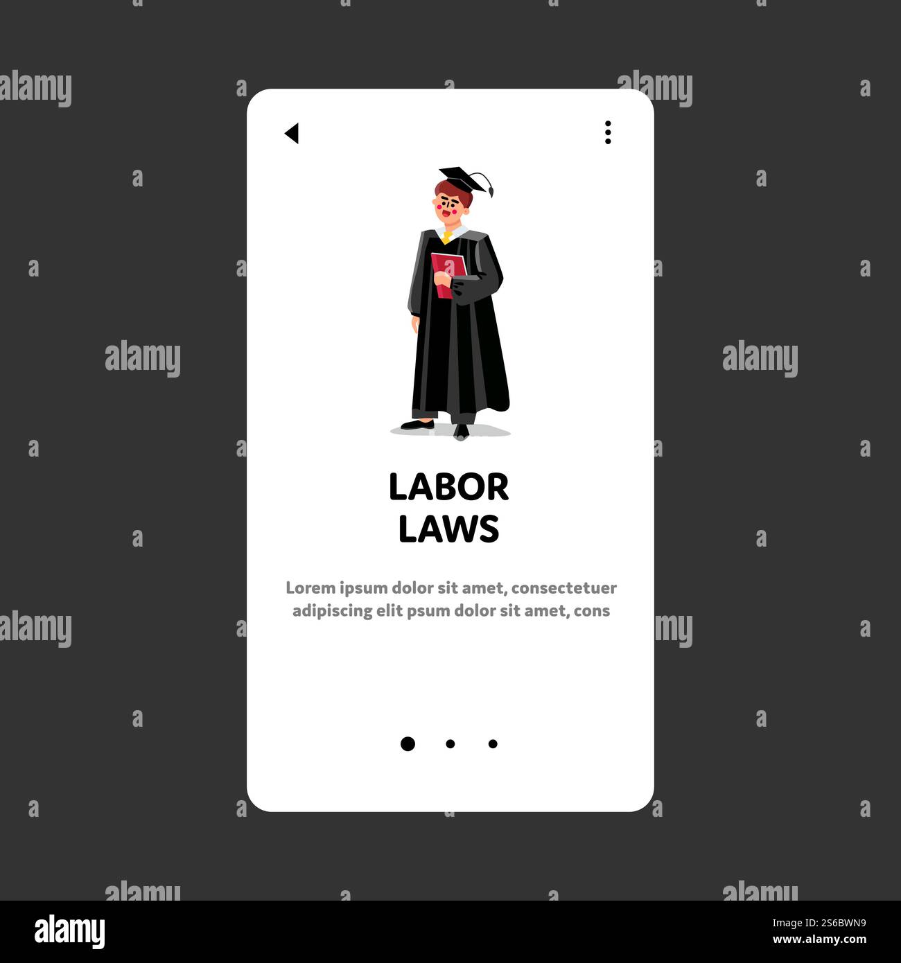 Labor Laws Professional Justice Judge Man Vector. Courthouse Worker ...