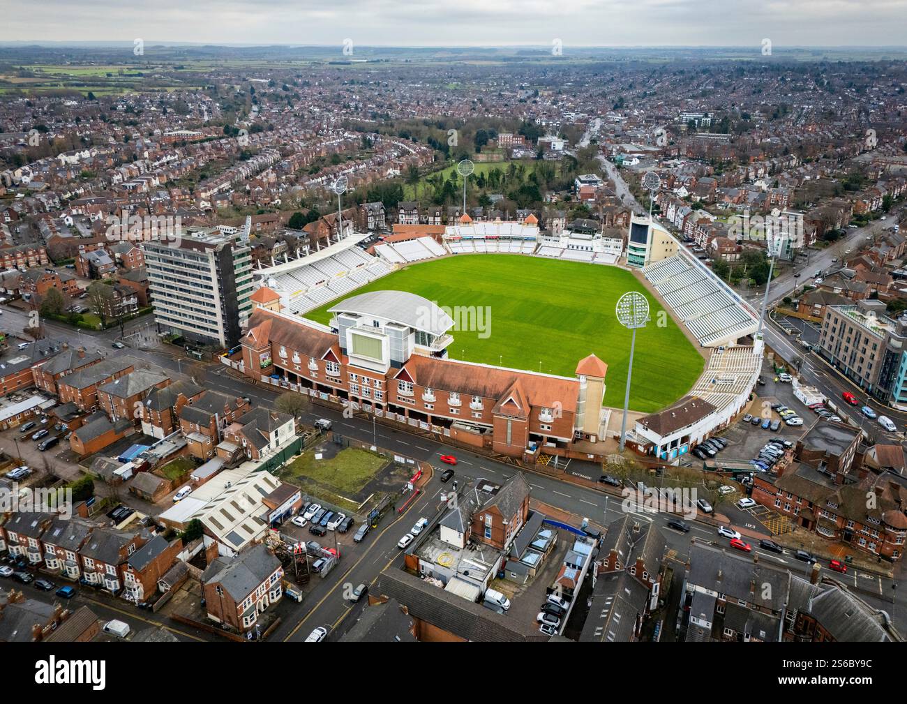 Nottingham UK 14th Jan 2025 Aerial Sky View Above Trent Bridge Nottingham UK 14th Jan 2025 Aerial Sky View Above Trent Bridge