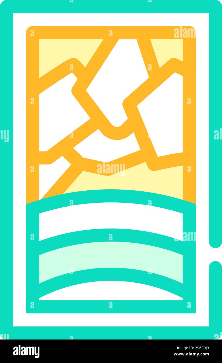 stained glass color icon vector. stained glass sign. isolated symbol ...