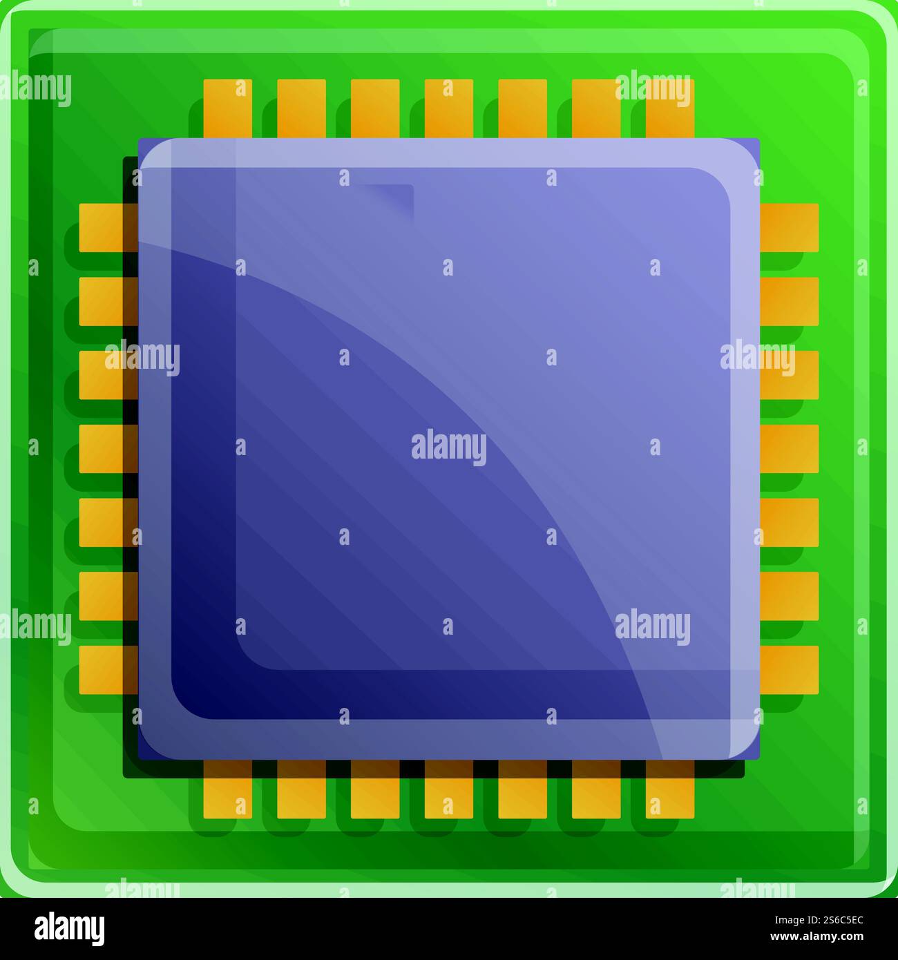 Quantum processor icon. Cartoon of quantum processor vector icon for web design isolated on white background. Quantum processor icon, cartoon style Stock Vector