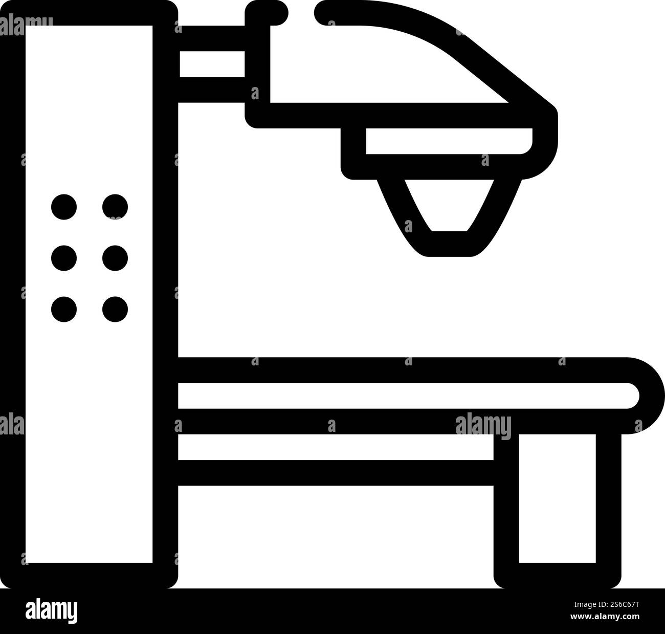 radiation therapy machine line icon vector.
