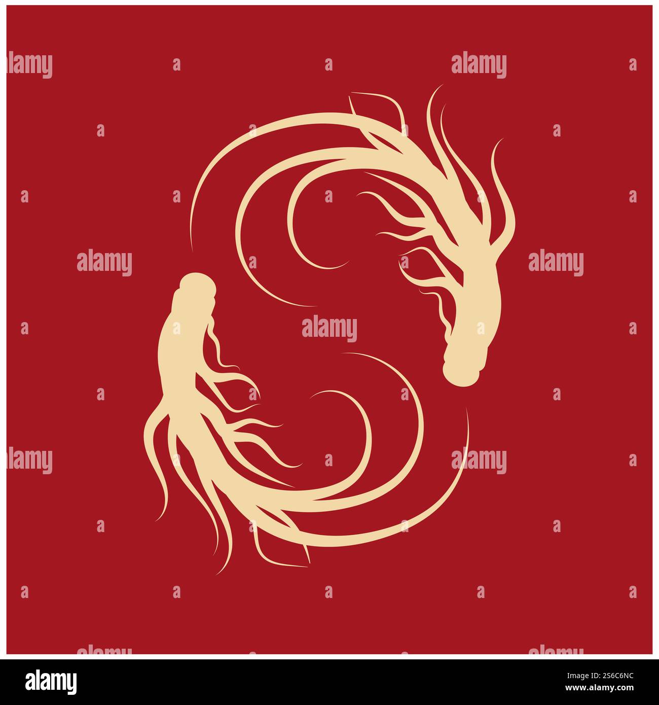 Ginseng Wave Logo Template vector symbol nature Stock Vector