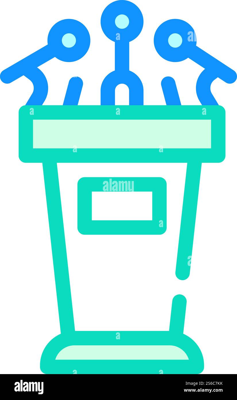 tribune for interview color icon vector. tribune for interview sign ...