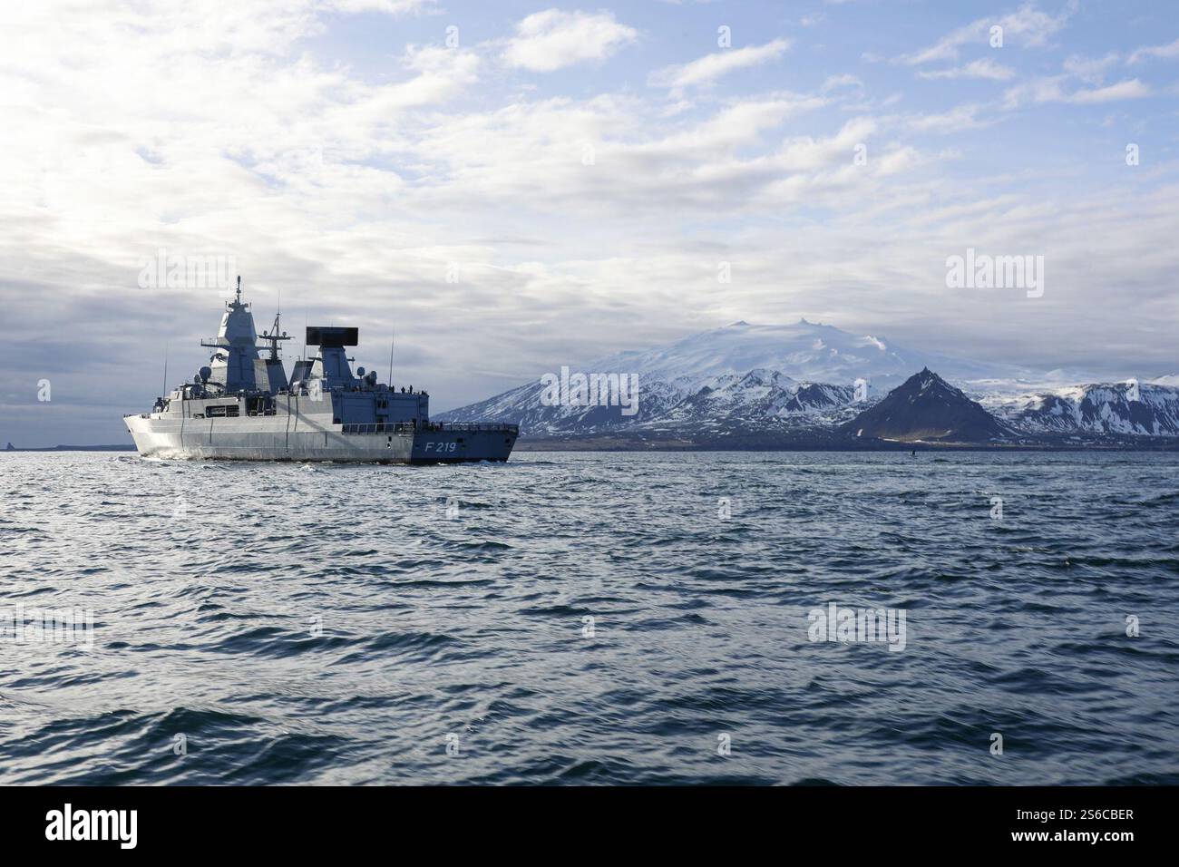 German frigate Sachsen (F219) underway in the North Atlantic Ocean off ...