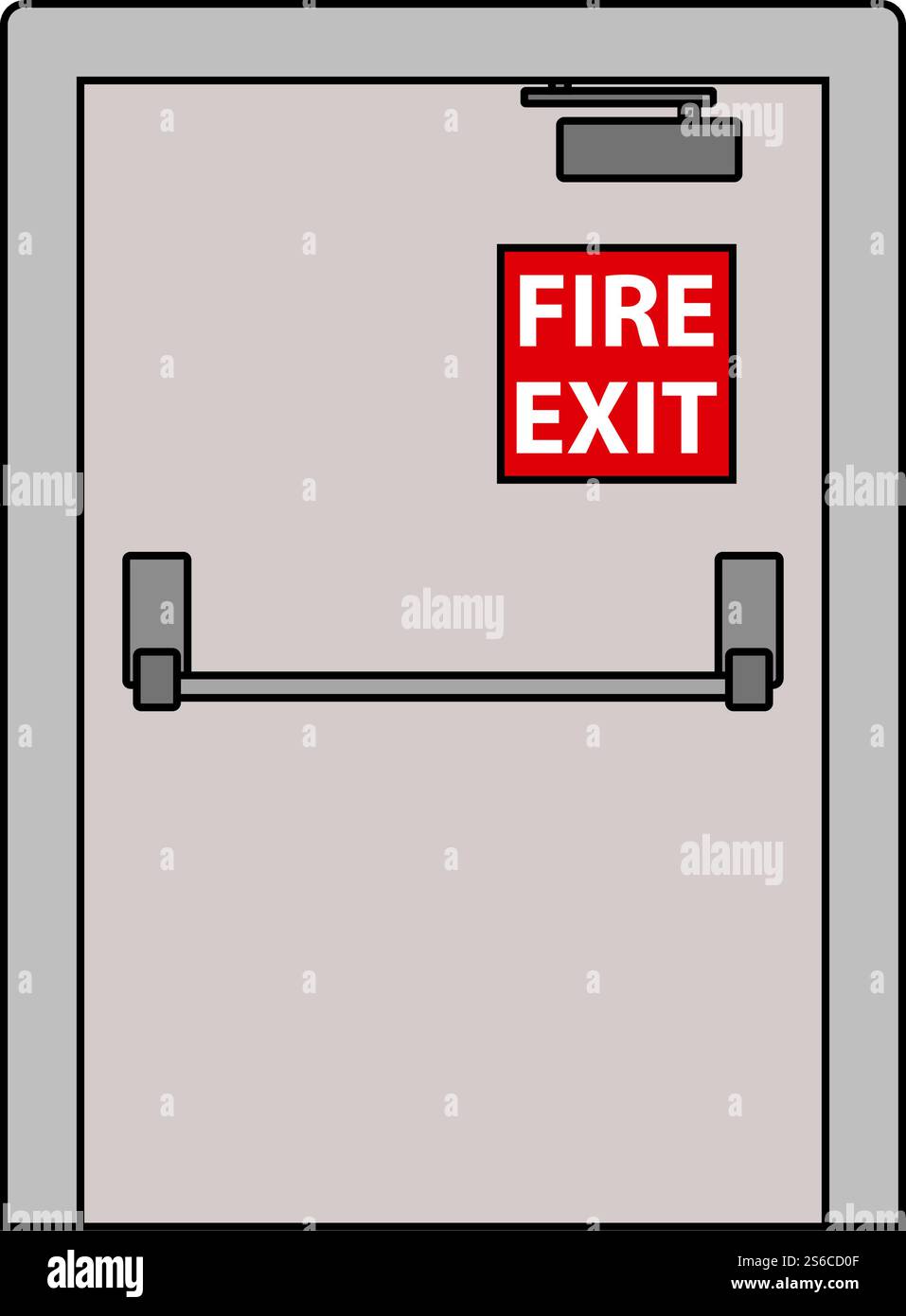 Fire Exit Door Icon. Editable Outline With Color Fill Design. Vector ...