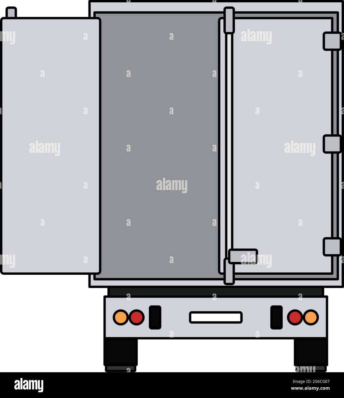 Truck Trailer Rear View Icon. Editable Outline With Color Fill Design ...