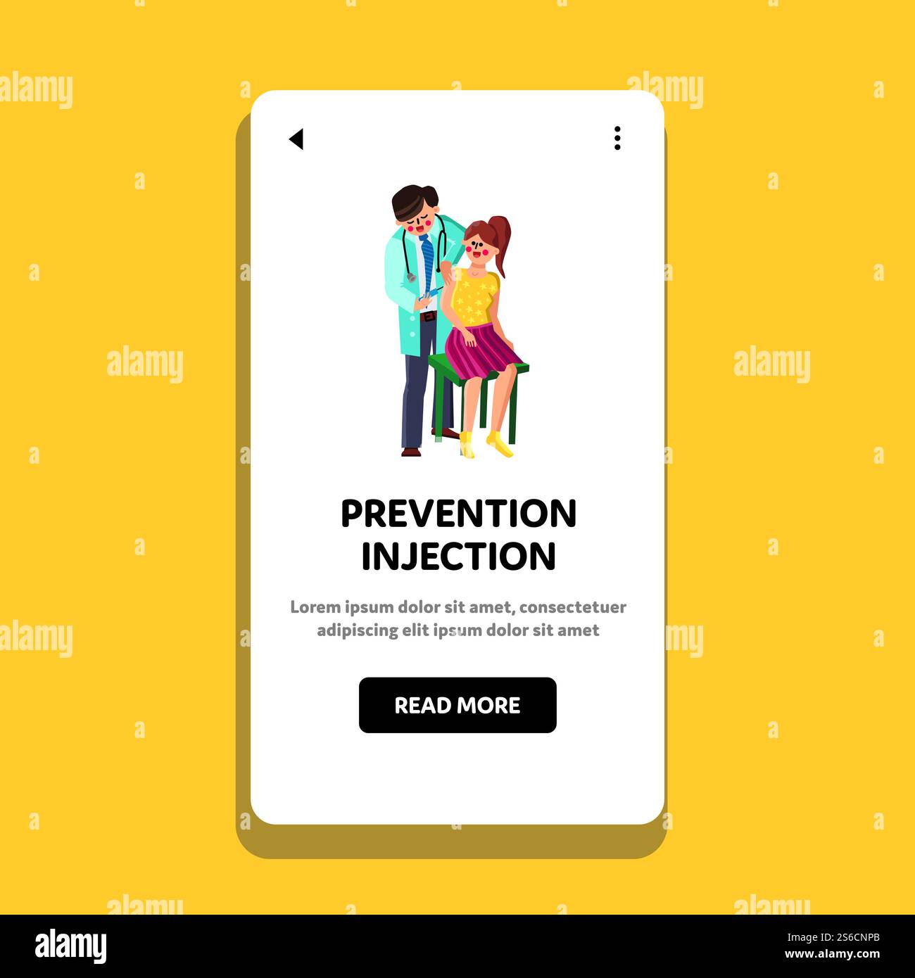 Prevention Injection Make Doctor To Patient Vector. Nurse Man Injecting ...