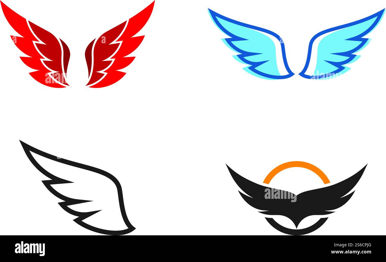 Wing illustration logo and symbol vector design Stock Vector Image ...