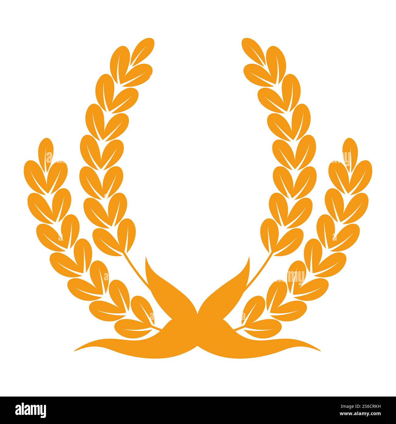 Cereal spikes as heraldic decor, wheat and barley, rye and millet ...