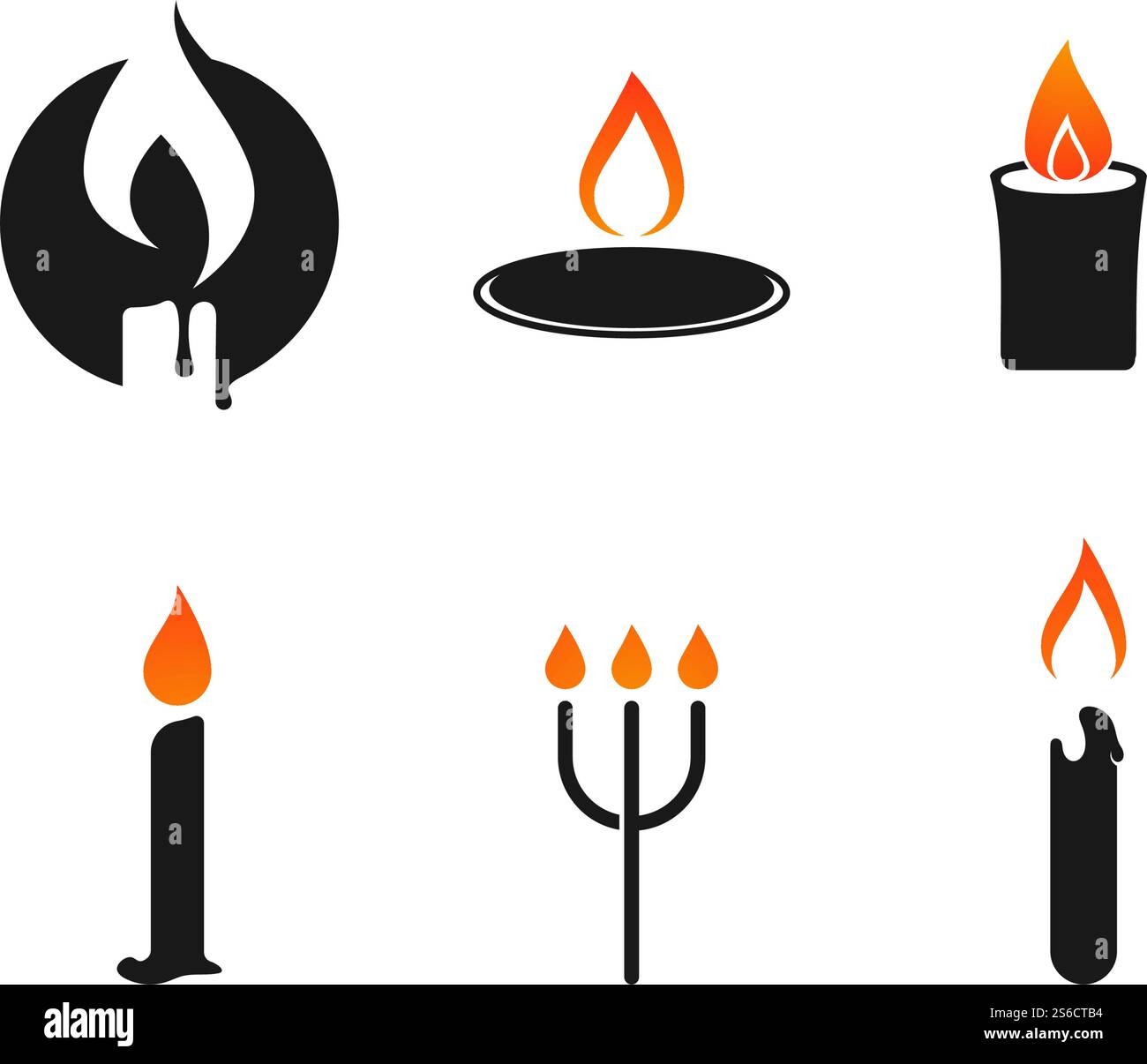 Candle icon in flat design vector Stock Vector Image & Art - Alamy