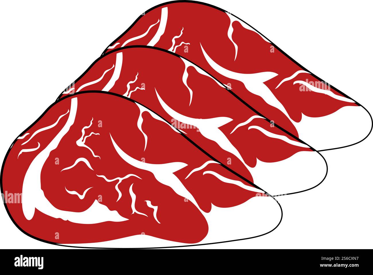 Raw Meat Steak Icon. Editable Outline With Color Fill Design. Vector ...