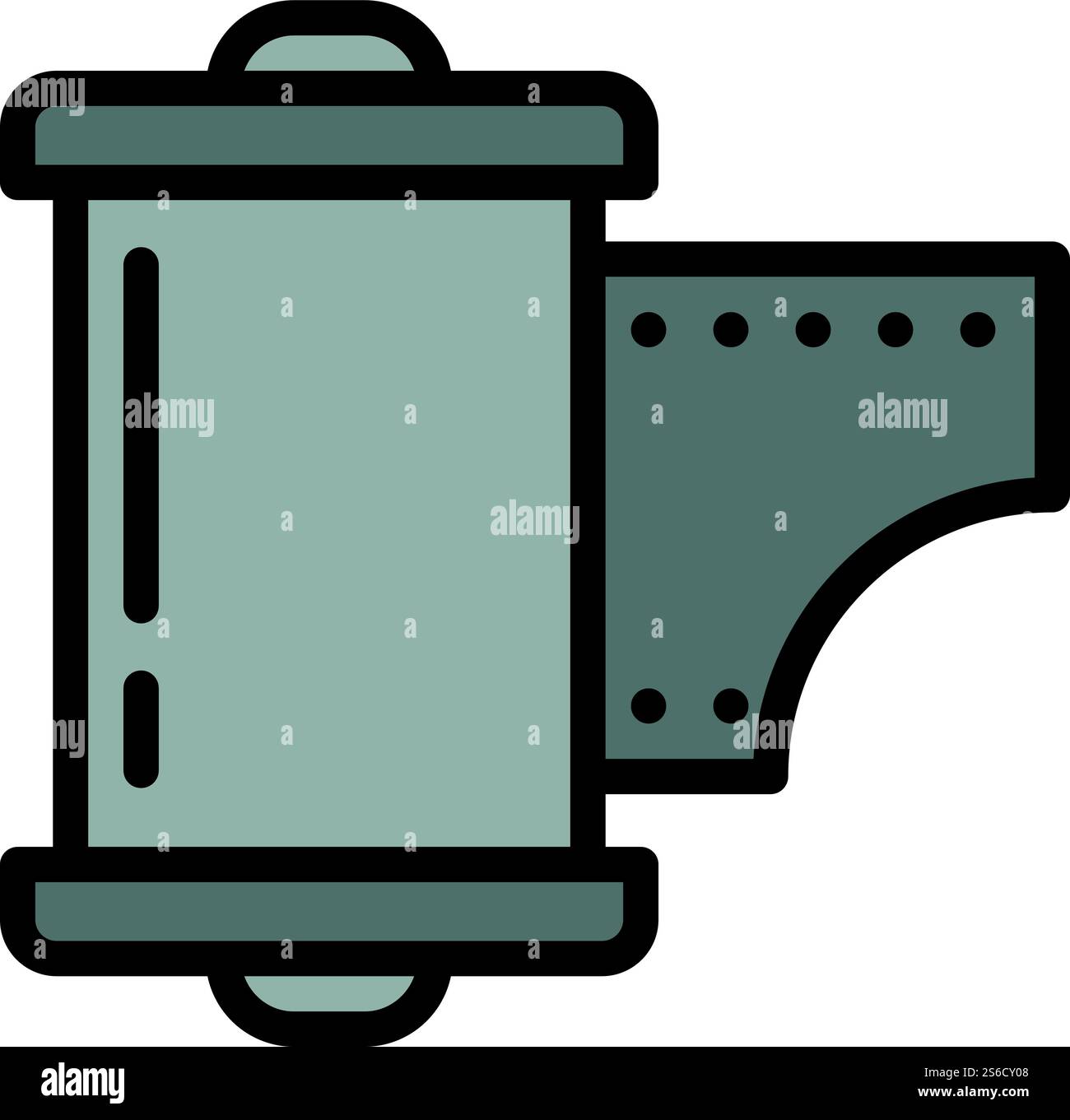 Film roll icon. Outline film roll vector icon for web design isolated ...