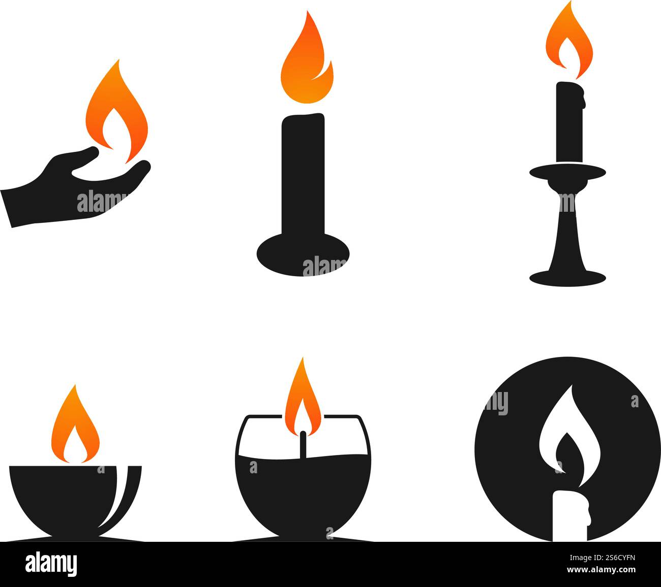 Candle icon in flat design vector Stock Vector Image & Art - Alamy