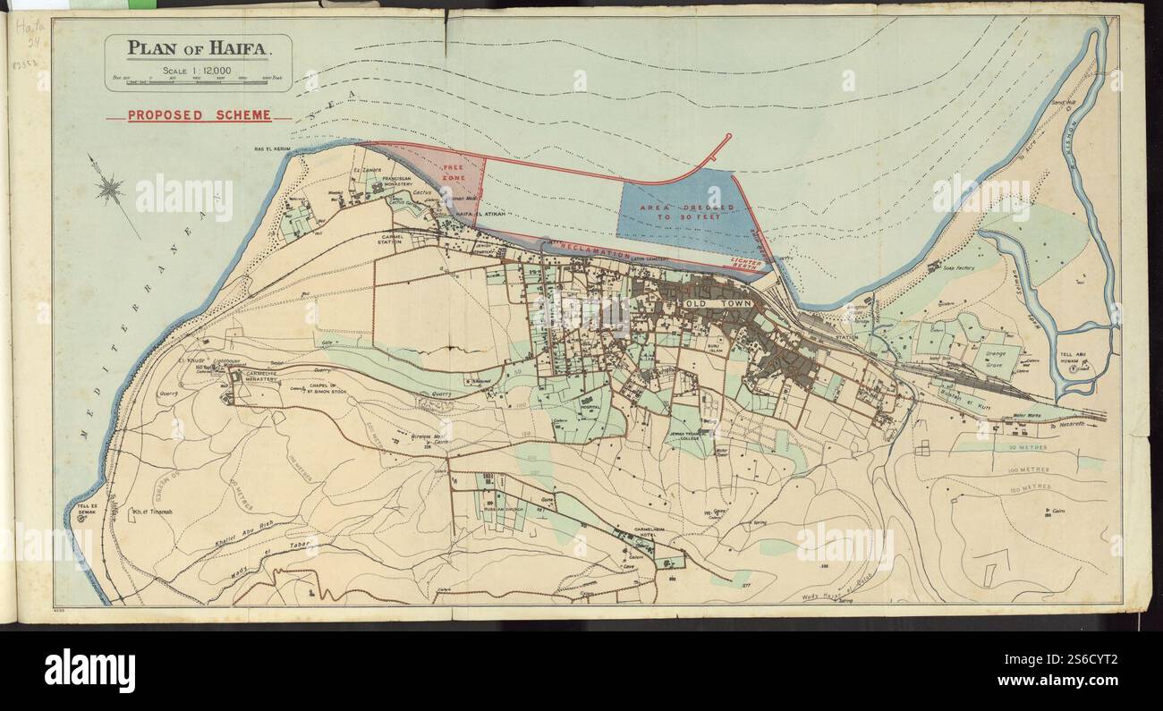Frederick Palmer, Plan of Haifa Stock Photo - Alamy