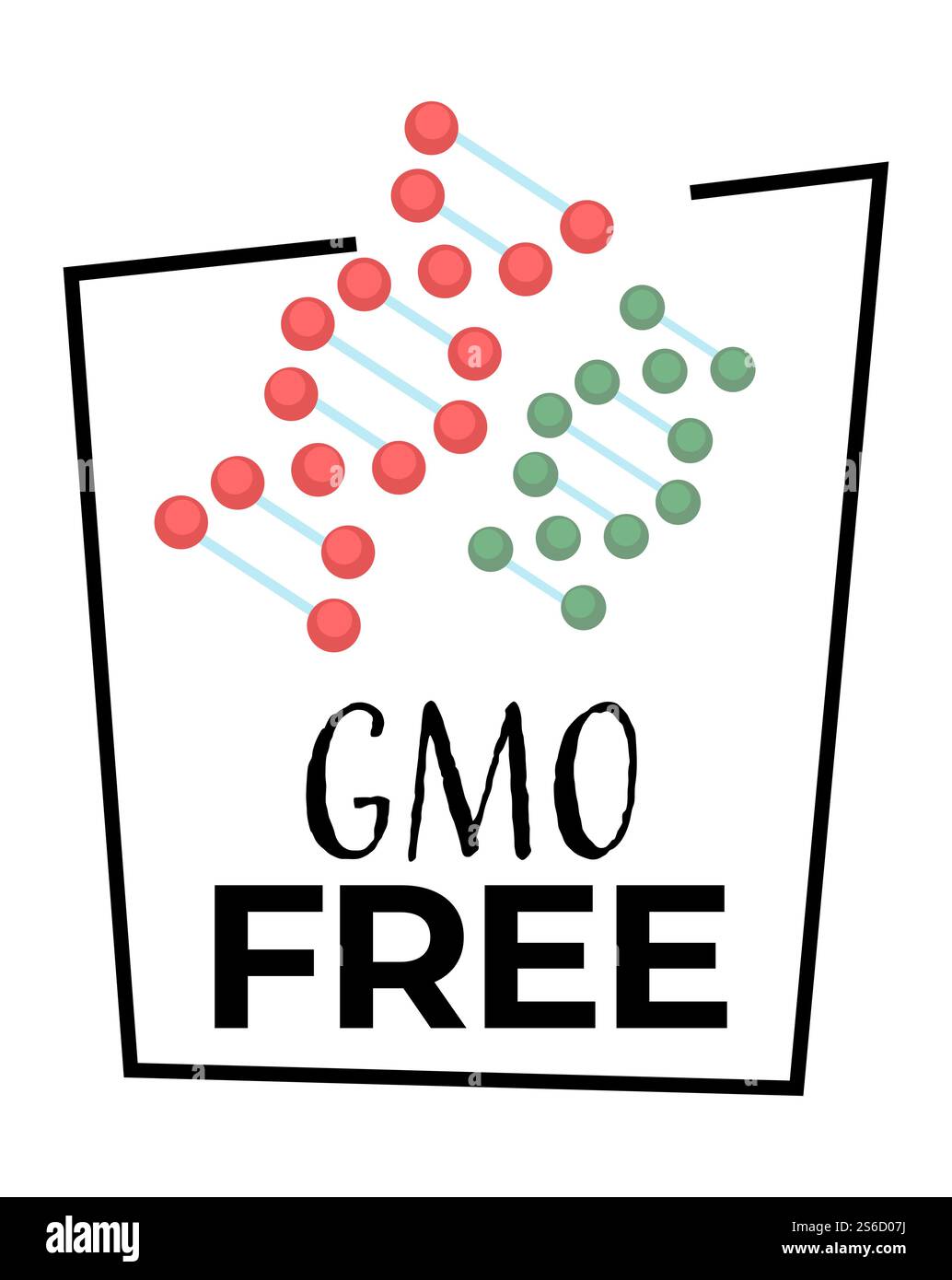Gmo free, eco food labels for products packaging isolated icon vector ...