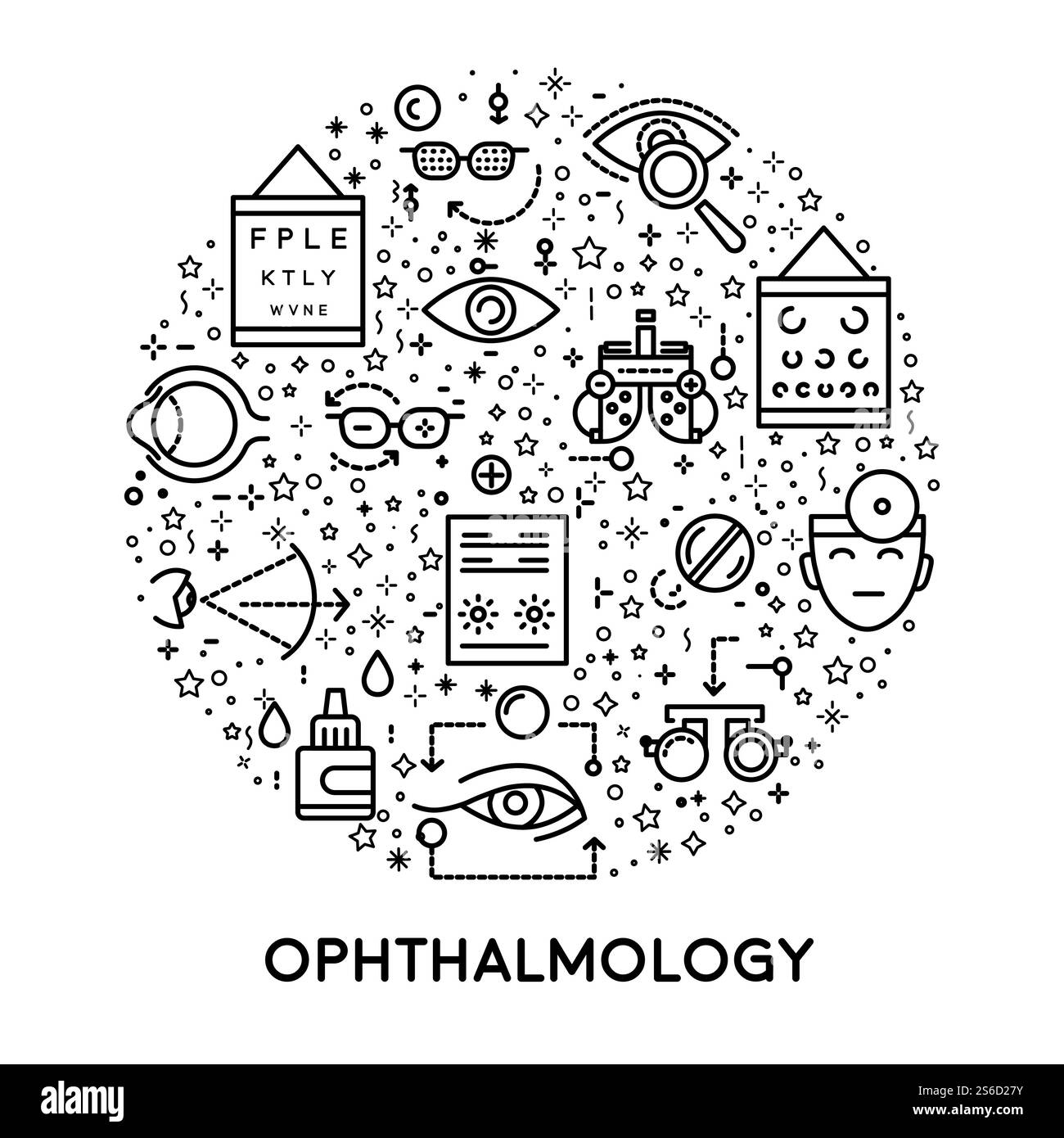 Ophthalmology line icons, eyes treatment, medicine and healthcare ...