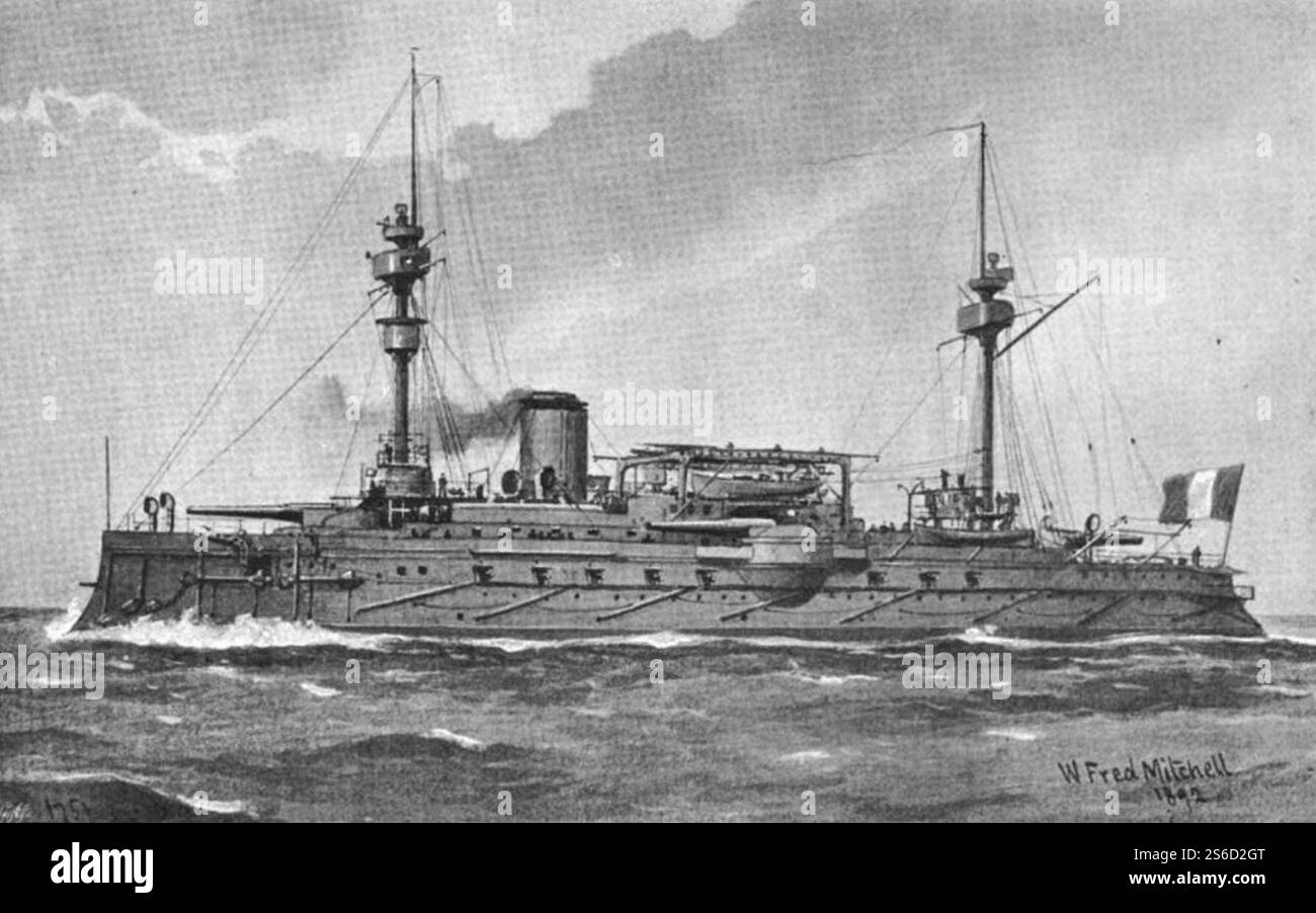 French ironclad Magenta illustration. Stock Photo