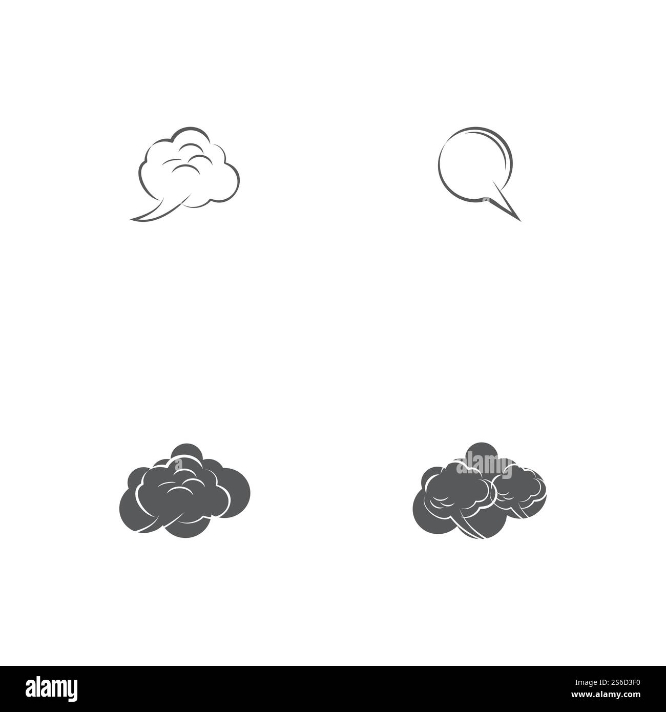 Set Cloud Comic Book Design Element Vector Illustration Stock Vector ...
