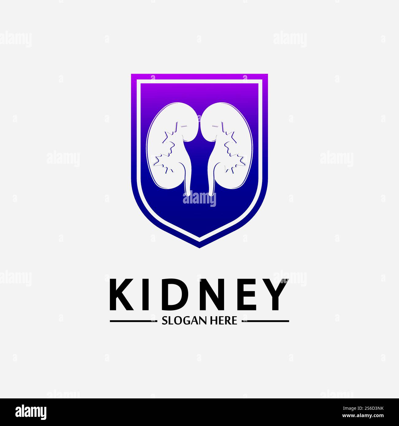 Kidney Shield Logo Template Design Vector, Emblem, Design Concept, Creative Symbol, Icon. Stock Vector