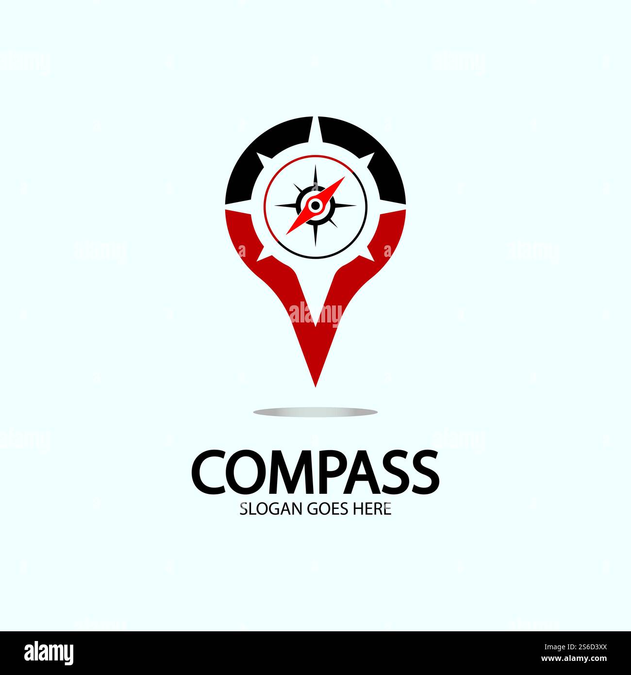 Geolocation point with compass logo illustration design concept vector Stock Vector