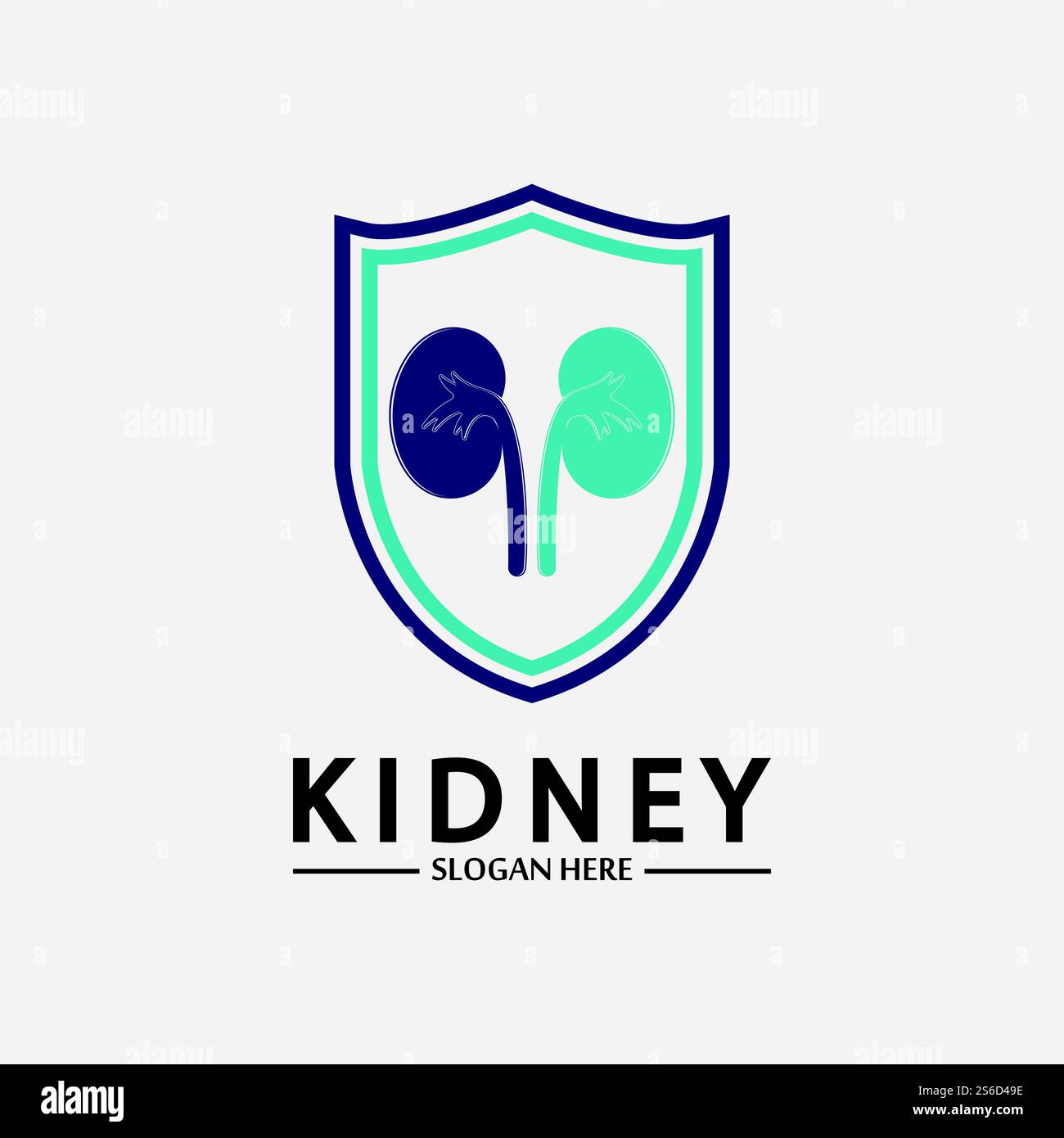 Kidney Shield Logo Template Design Vector, Emblem, Design Concept, Creative Symbol, Icon. Stock Vector