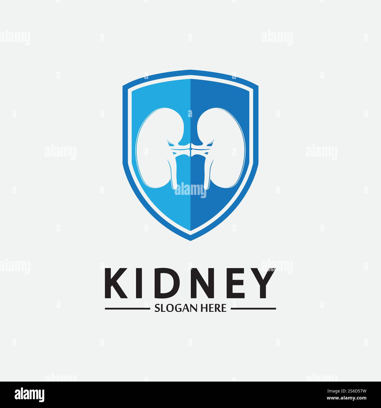 Kidney Shield Logo Template Design Vector, Emblem, Design Concept, Creative Symbol, Icon. Stock Vector
