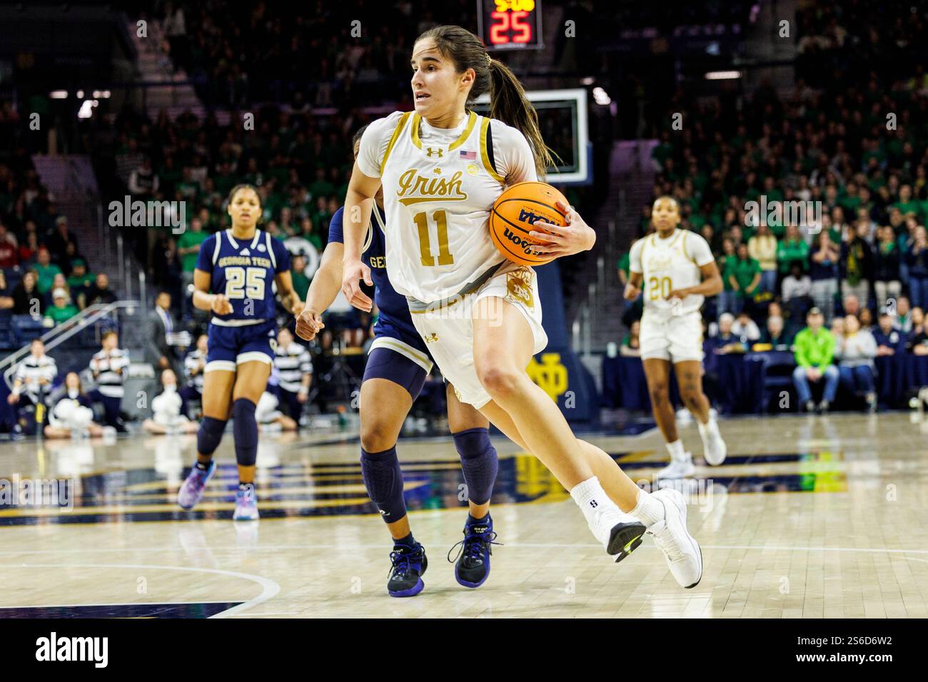 Notre Dame guard Sonia Citron (11) drives to the basket during the
