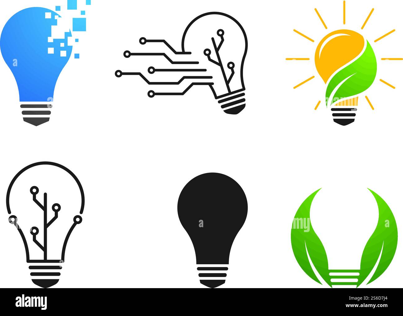 Bulb technology ilustration logo vector design Stock Vector
