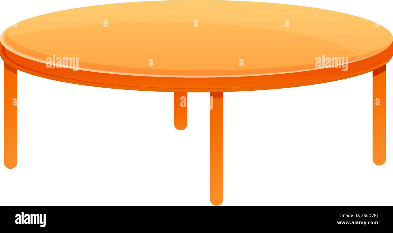 Round table icon. Cartoon of round table vector icon for web design ...