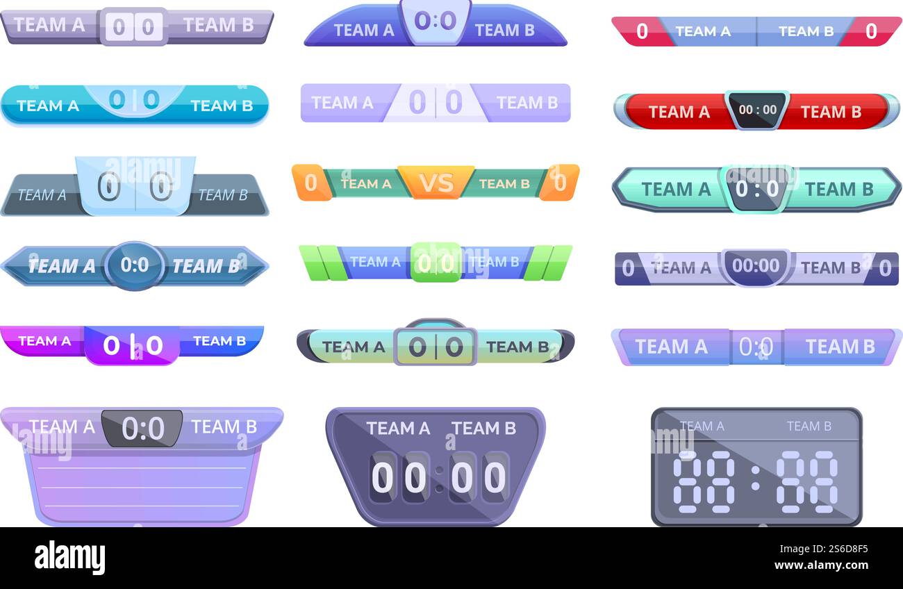 Scoreboard icons set. Cartoon set of scoreboard vector icons for web ...