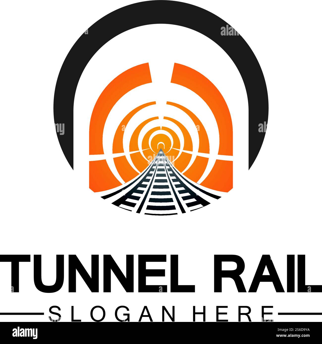 Rail with tunnel logo icon vector design template Stock Vector