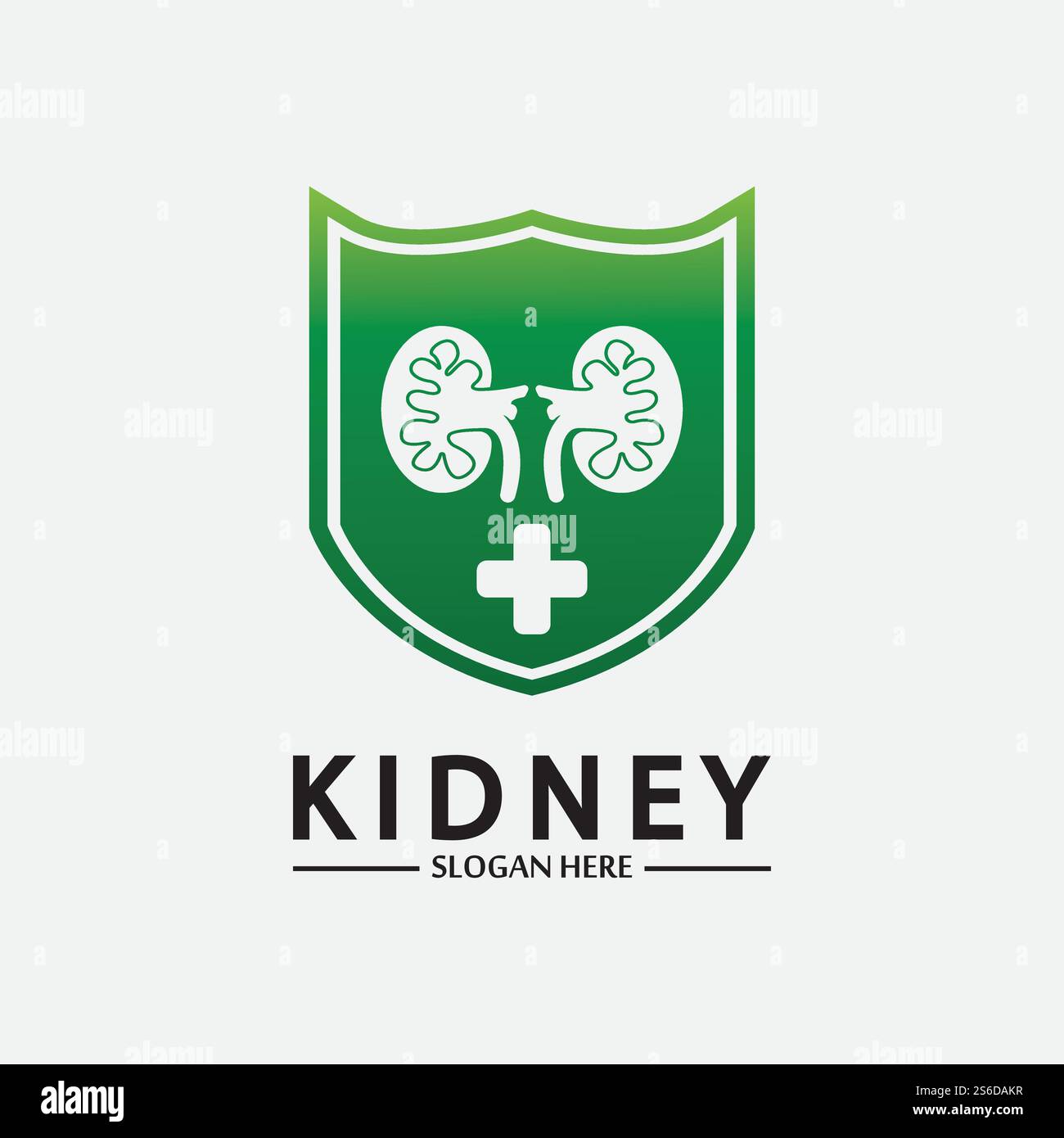 Kidney Shield Logo Template Design Vector, Emblem, Design Concept, Creative Symbol, Icon. Stock Vector
