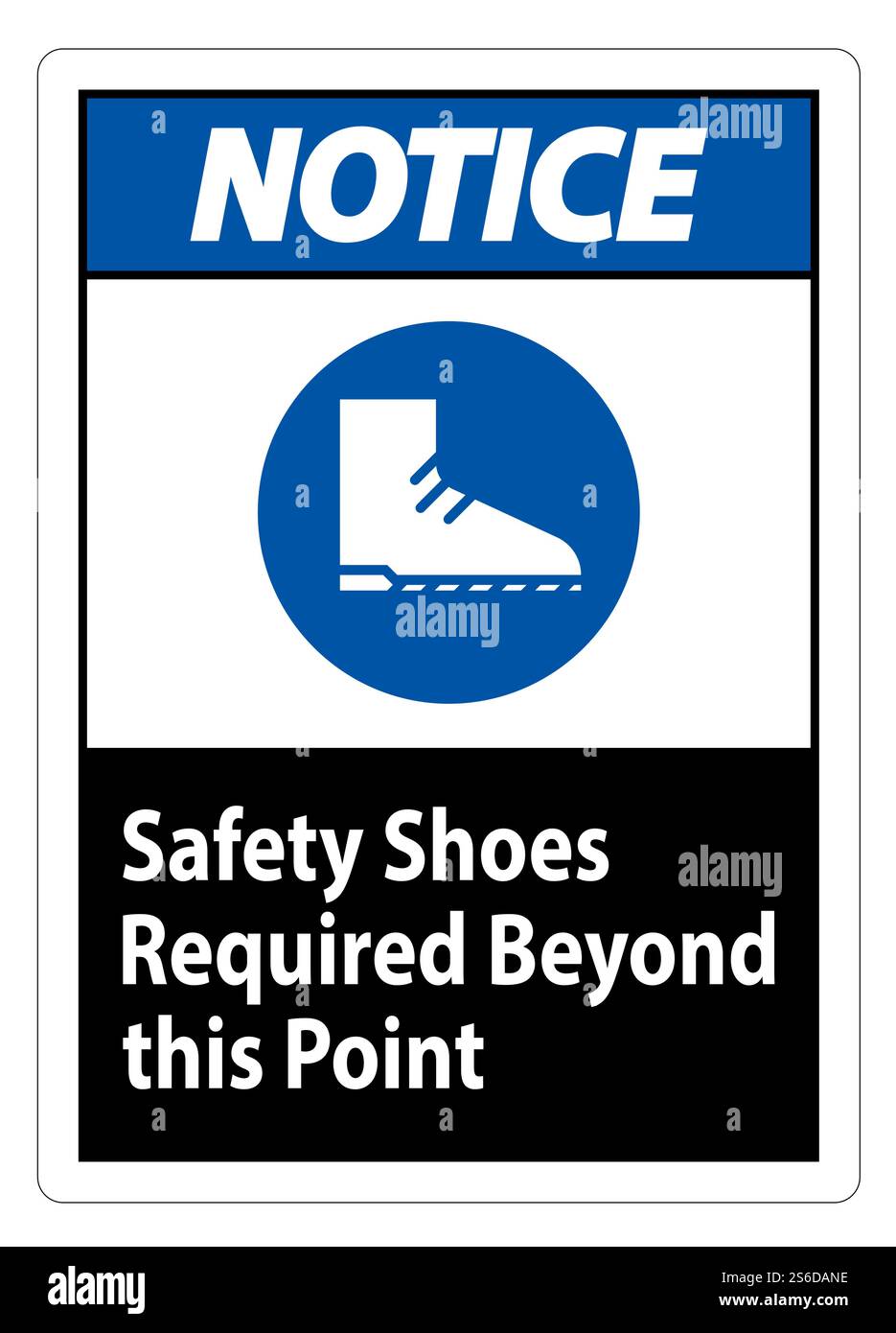 Notice Sign Safety Shoes Required Beyond This Point Stock Vector Image ...